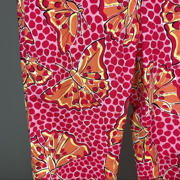 Vintage Lilly Pulitzer Butterfly Capri Pants Sz 4 - Picture 3 of 4